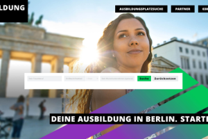 Startseite des Azubi-Karriereportals ausbildung.berlin.